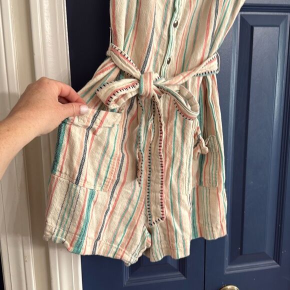 Splendid Linen Striped Romper Size Small - Picture 3 of 6